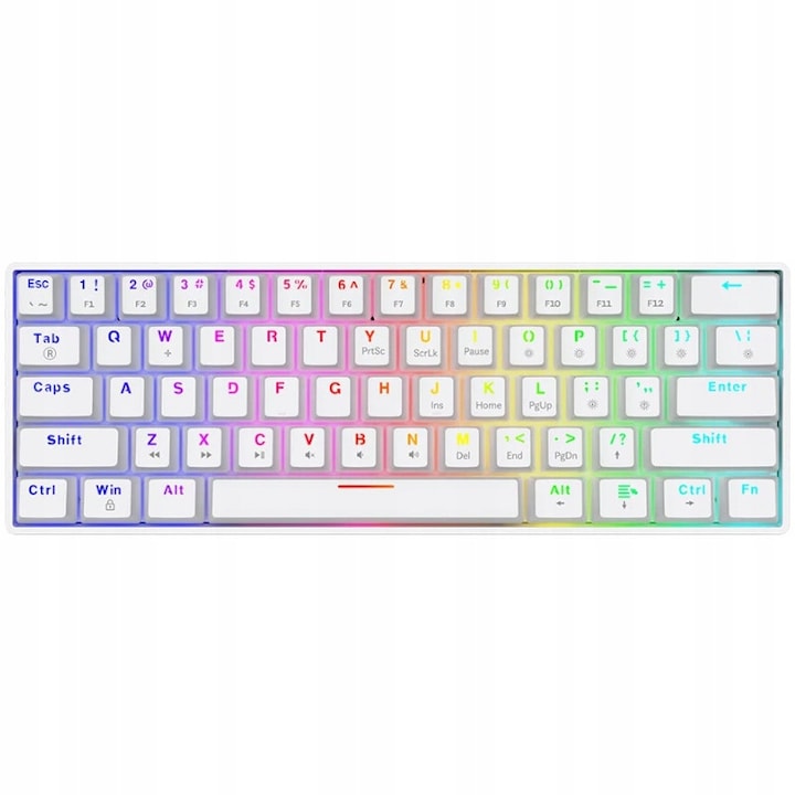 Tastatura mecanica SAVIO Whiteout X2, TKL, OUTEMU Blue, iluminare RGB, 292x102x39mm