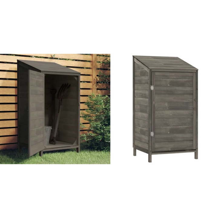 Sopron de gradina, antracit, 55x52x112 cm, lemn masiv de brad