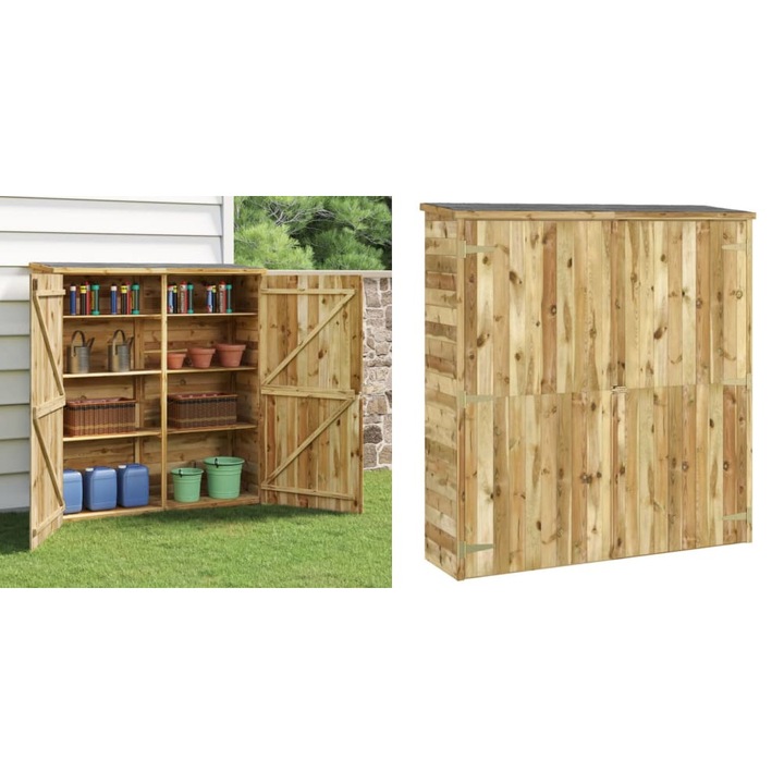 Sopron de gradina pentru scule, 163x50x171 cm, lemn masiv pin