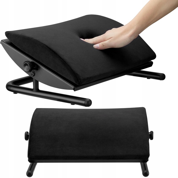 Mozos FS3 ergonomikus lábtartó, matt fekete, 441x332x158mm, 25kg teherbírás