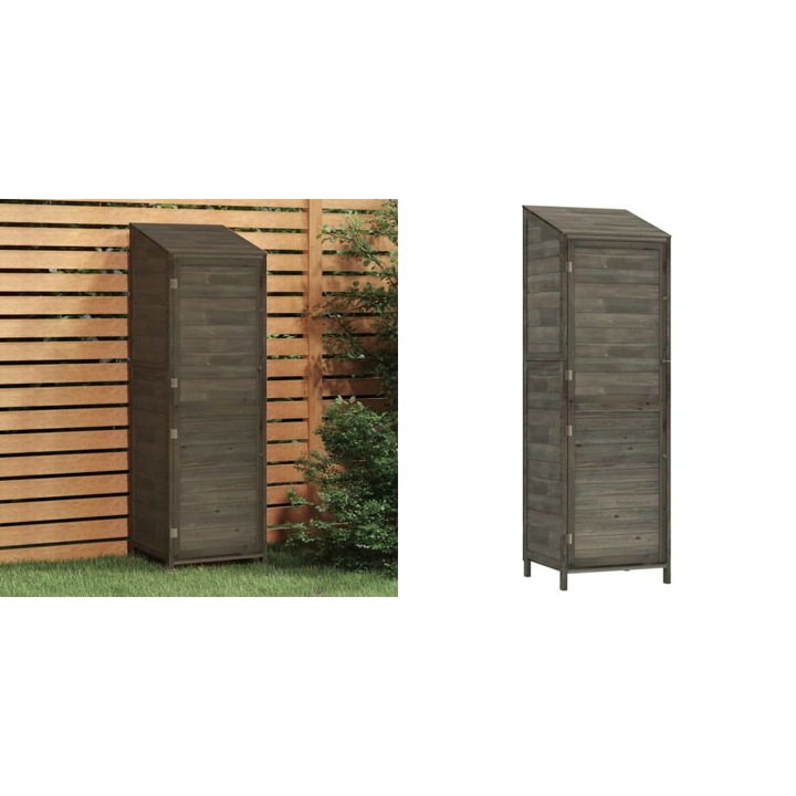 Sopron de gradina, antracit, 55x52x174, 5 cm, lemn masiv de brad