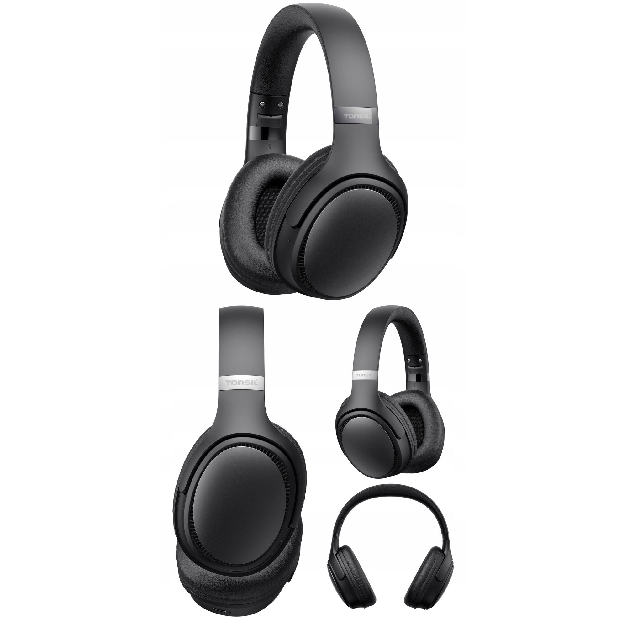Casti wireless Tonsil R35BT PRO ANC, negru, 50 ore autonomie, conectare duala