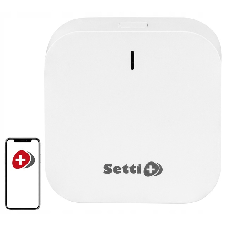 Bramka SETTI+ SGW430 ZigBee/Wi-Fi/Bluetooth, fehér, 57x57x22mm, szett