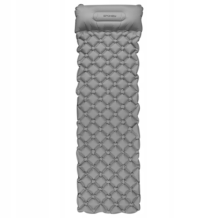 Надуваем матрак Spokey AIR BED, 190x60x6 см, ултралек, с възглавница, сив