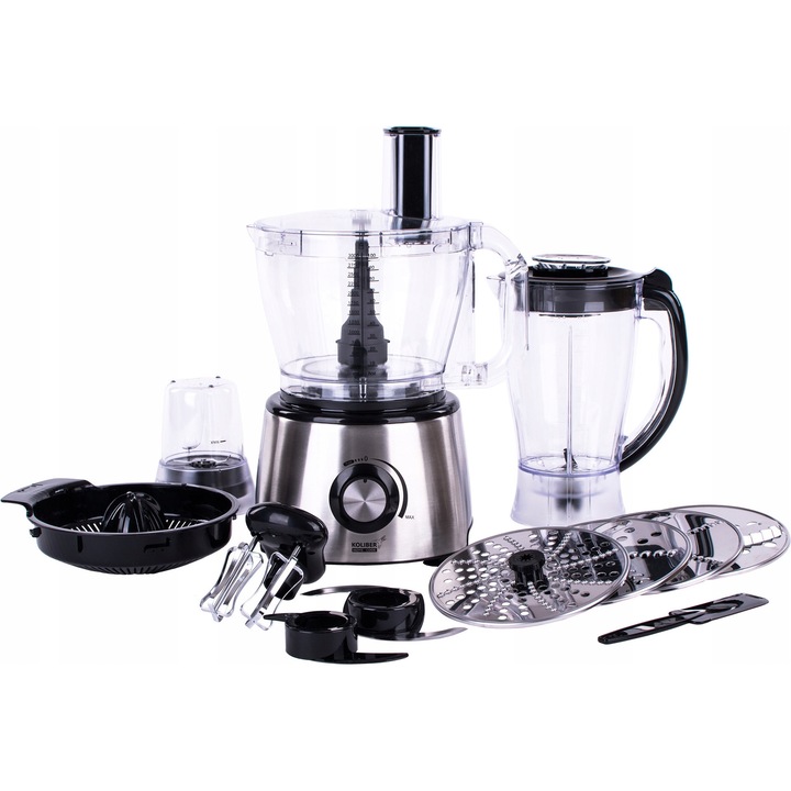 Мултифункционален кухненски робот Koliber MULTIMAX X-1200-W, 3Л, 1200W, с 4 диска, бял