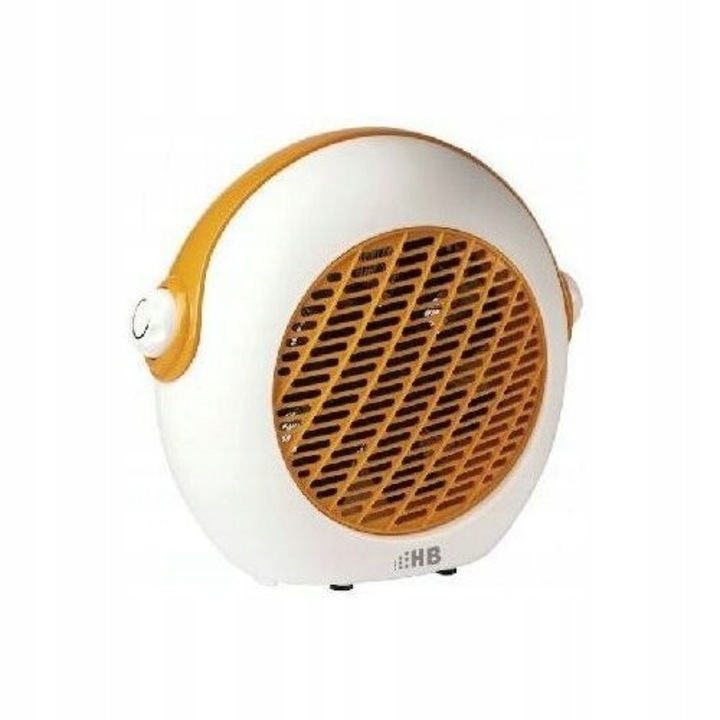 Вентилаторна печка HB FH2007, 2000W, бяло-оранжева, 270x230x110мм