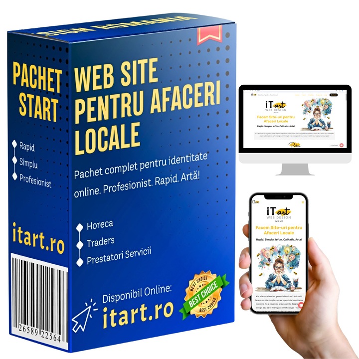 Creare Site Web, Website Profesional pentru Afacerea Ta, Web Design pentru afaceri locale, ITart, pachet Start - Site pentru Horeca, Traders, Servicii