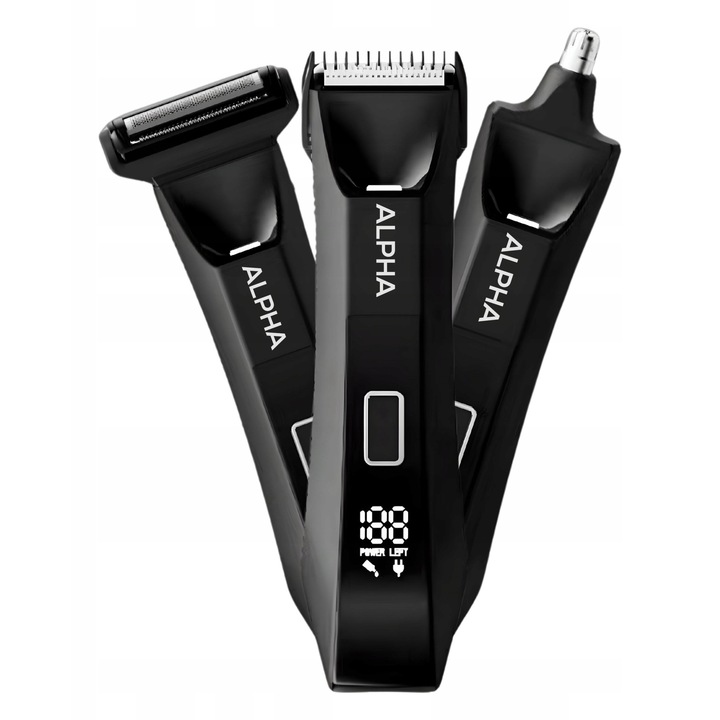 Set Trimmer ABS-06, pentru ingrijirea intima, trimmer pentru nas, masina de tuns, waterproof, negru