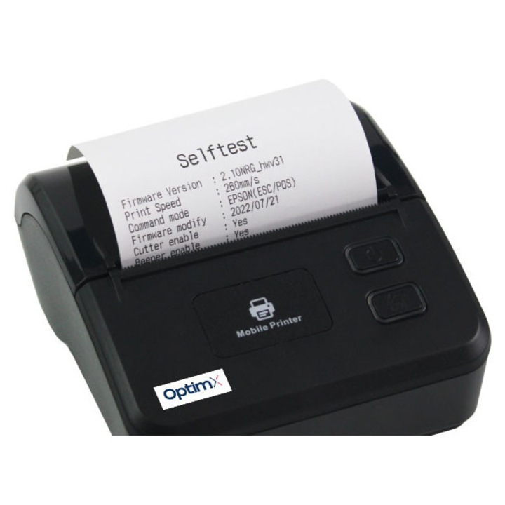Imprimanta portabila chitante OptimX Pro H-06, 80mm, viteza de printare 80mm/s, baterie 1800mAh USB, Bluetooth