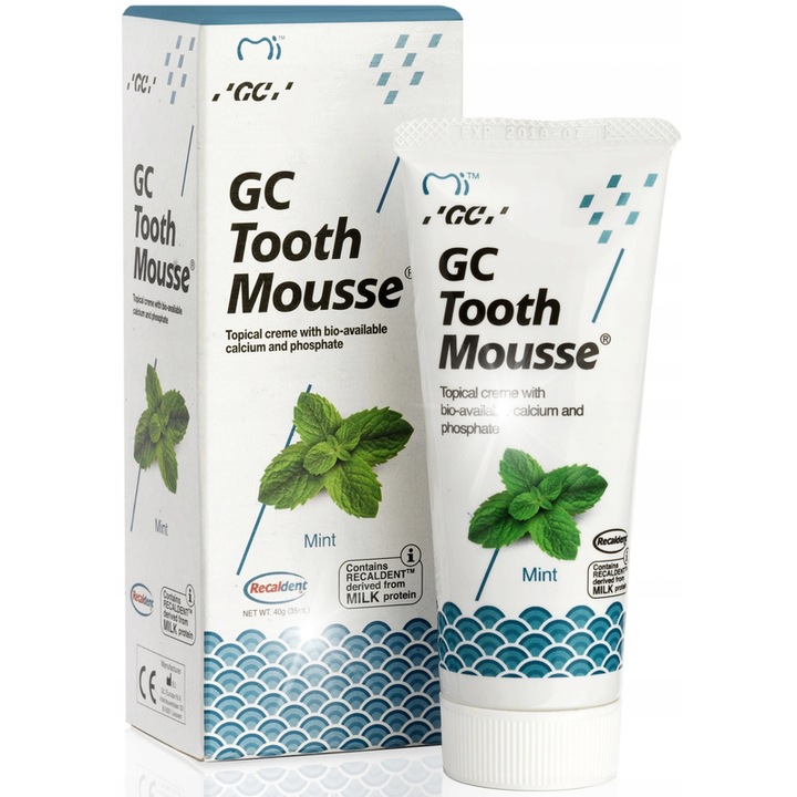 Паста за зъби GC Tooth Mousse, 35 мл, с мента, за деца