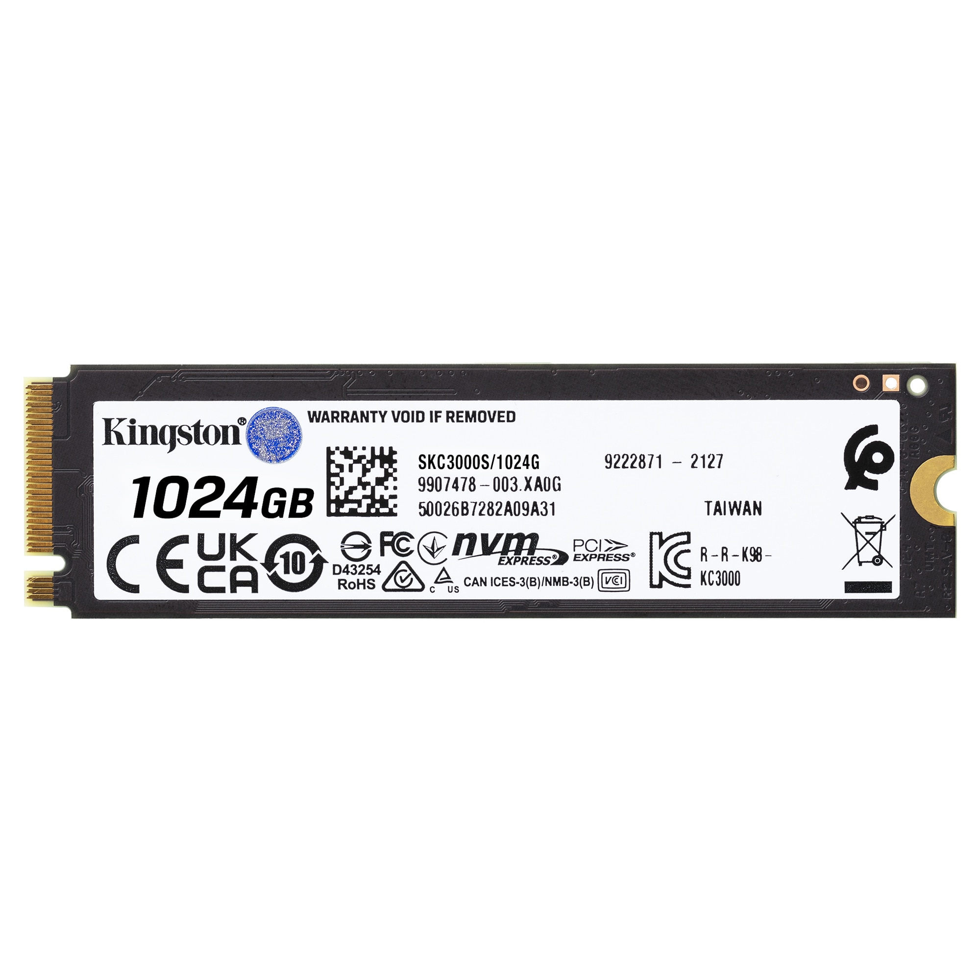 SSD Kingston KC3000 1TB, PCIe 4.0 NVMe, M.2 2280, 7000 MB/s citire