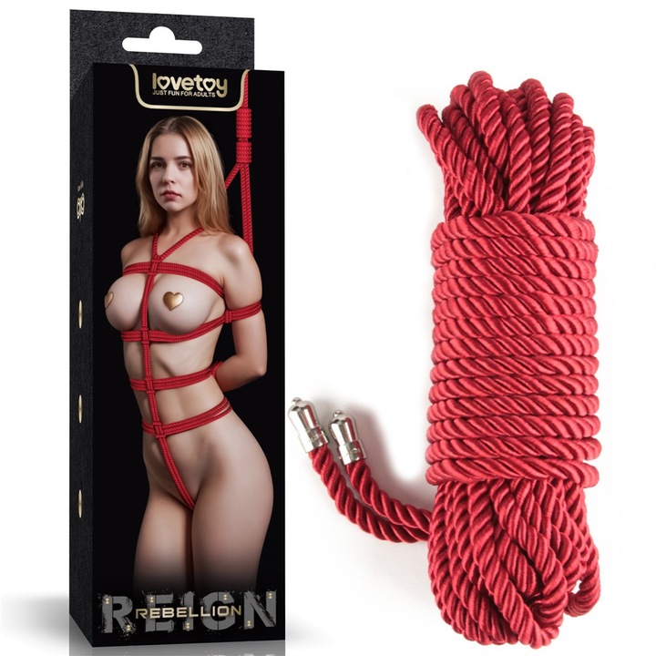 Franghie de bondage matasoasa - 10m rosu