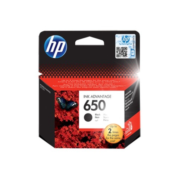 HP 650 nyomtatópatron eredeti készlet, fekete, 6,5 ml, 360 oldal