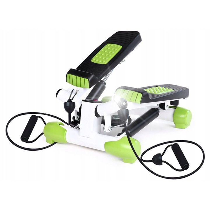 Степер HMS S3033, бяло-зелен, 20x40.5x39см, с връзки, максимално натоварване 100кг