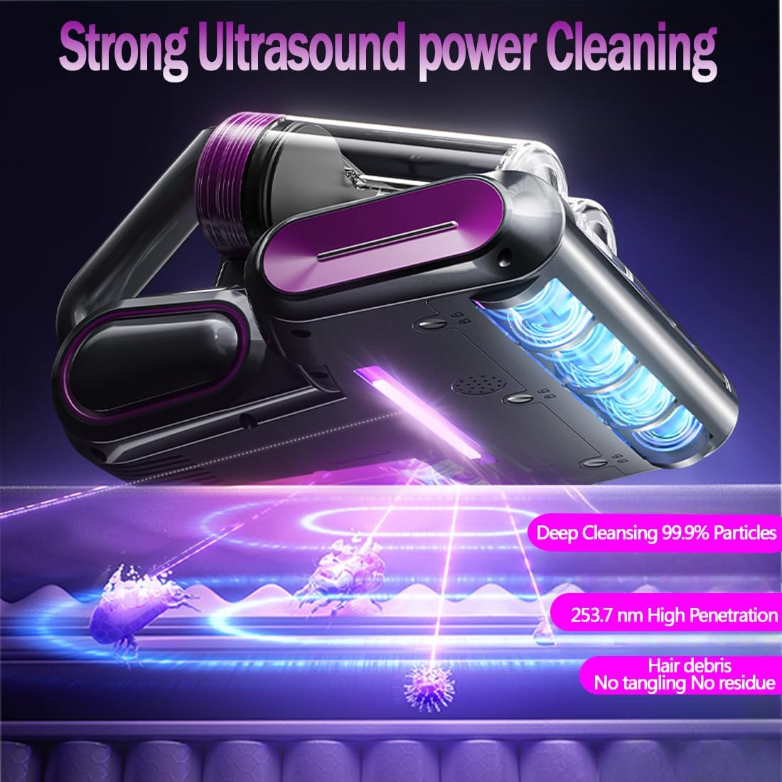 Aspirator de mana TodyJeyHo, fara fir, 16Kpa, 0.5l, pentru par de animale, cu display LED