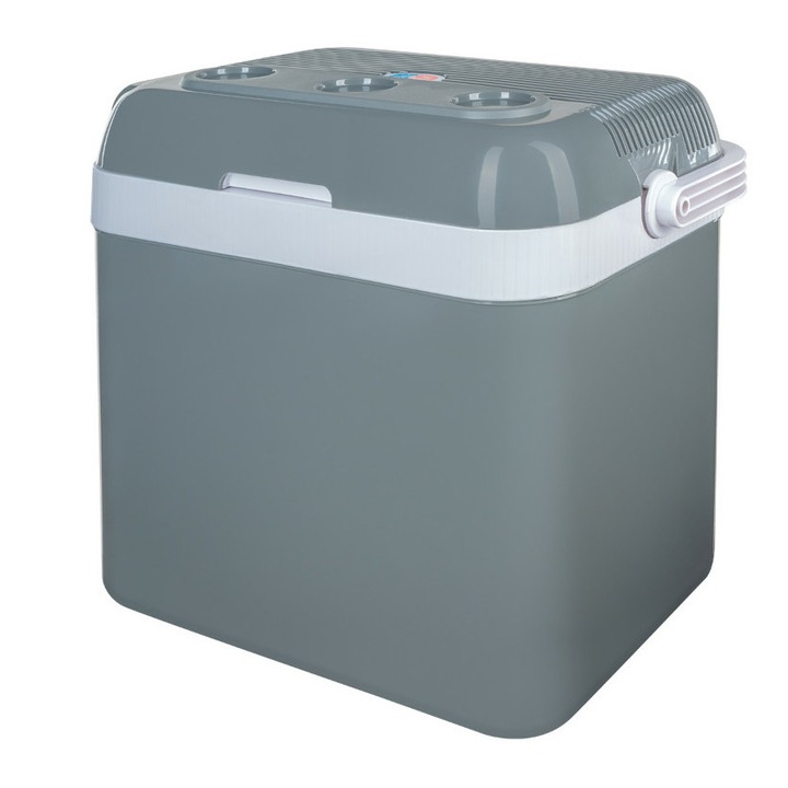 Електрическа хладилна чанта Gotze & Jensen TC800K, 28 л, сива, 34x45x50 см, комплект с AC и DC захранващи кабели