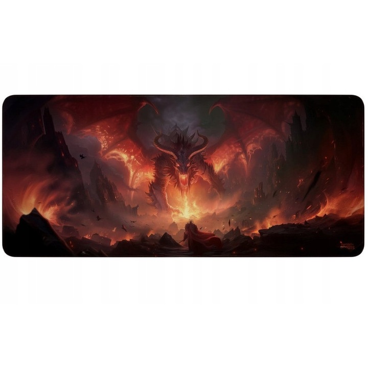 Játékszőnyeg H+R Fire Dragon XXL, 90x40cm, csúszásmentes, fekete-piros