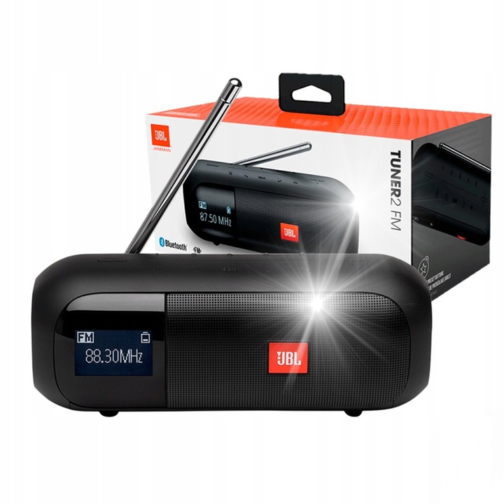 JBL Tuner 2 DAB+/FM преносимо радио, Bluetooth, IPX7, 12 часа живот на батерията, 180x70x72 мм, черно