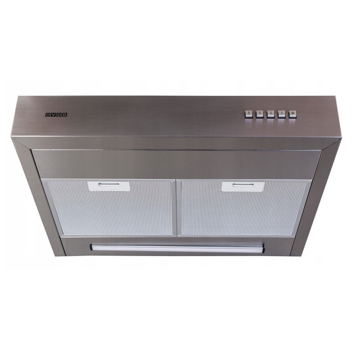 Абсорбатор, VDB Fat 60, неръждаема стомана, 2 мотора, 348 м3/ч, 59.8x9.5x50 см