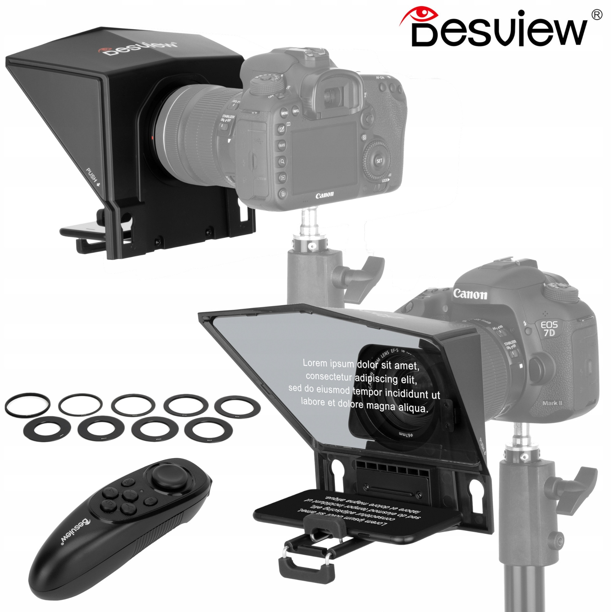 Teleprompter Desview T3, suport smartphone/tablet - eMAG.ro