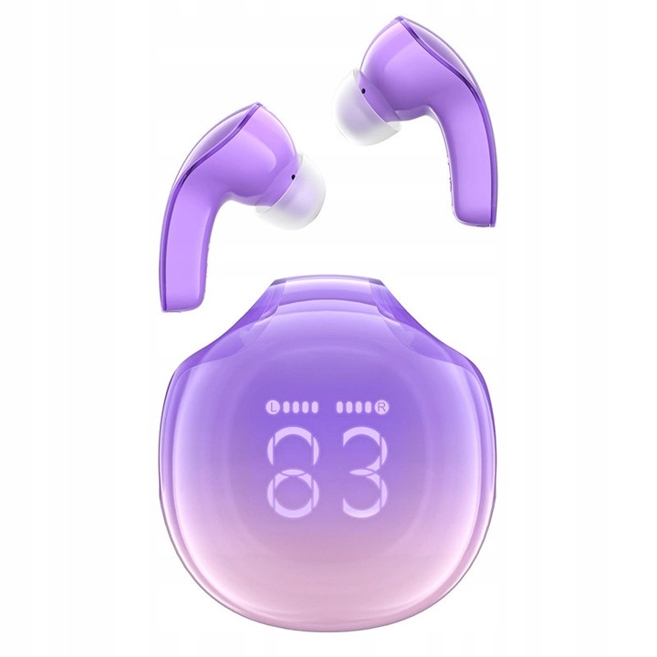 Casti wireless Acefast T9, Bluetooth 5.3, reducere zgomot, IPX4, violet