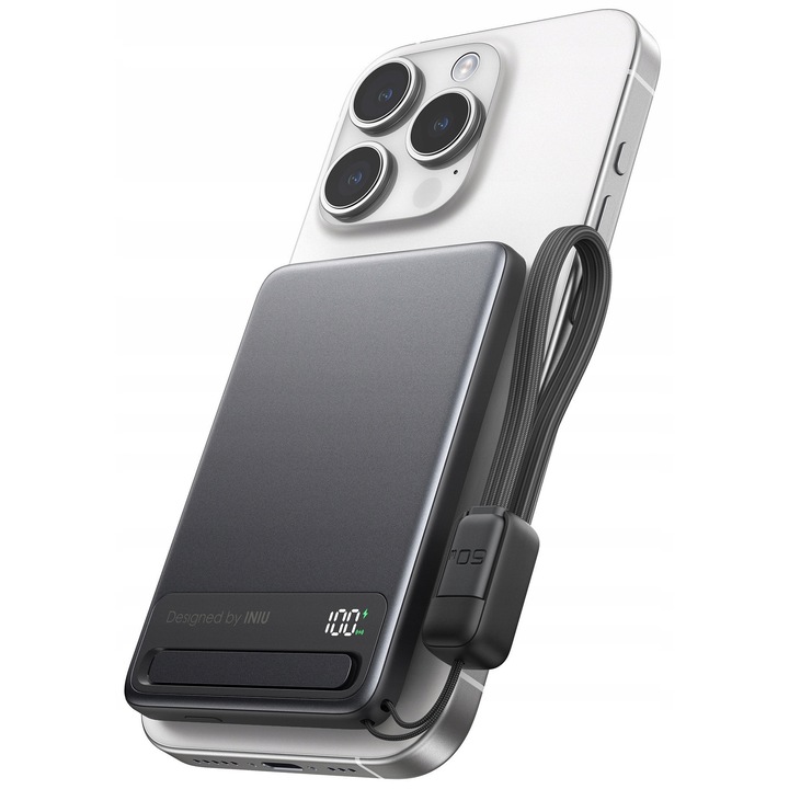 Acumulator Extern INIU MagPro Slim 5KmAh Qi2 1x USB-C Negru