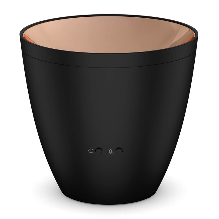 Difuzor de arome Stadler Form Zoe, 5W, port USB, Amber Light™, Mod nocturn, Funcționare silențioasă, 113x105x105mm, 80ml, negru