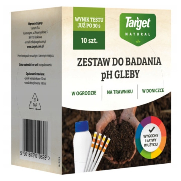 Set De Testare Ph, Target, 100 ml, Benzi Indicator 10 Buc, Apa Distilata 100 ml, Rezultatul Testului In Doar 30 De Secunde, Confortabil Si Usor De Utilizat