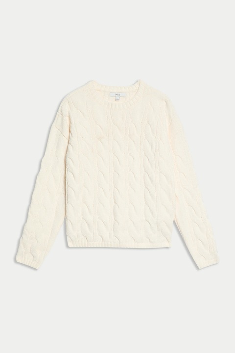 Marks & Spencer, Pulover cu model torsade, Crem