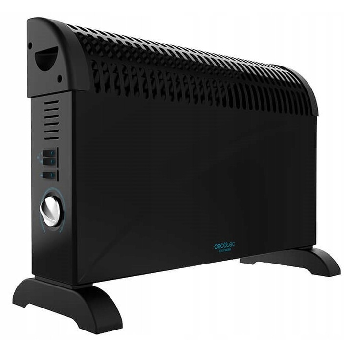 Конвекторен нагревател CECOTEC Ready Warm 6500 Turbo, Алуминий, Регулируем термостат, Защита от прегряване, Технология FlashWarm, 2000 W, 3 нива на отопление, светлинен индикатор, 132x576x398мм, черен