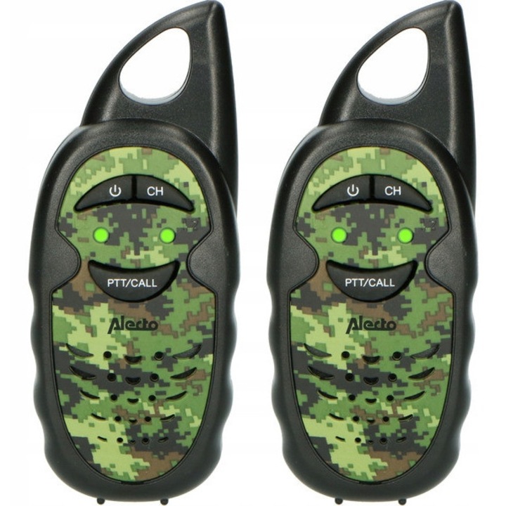 Moro Alecto FR-05CAMO walkie-talkie, 3 csatorna, 3 km, 2 db csipesszel
