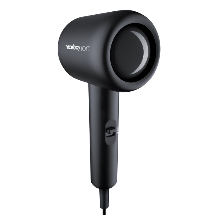 Uscator de par Niceboy Ion AirSonic Pop, 1400W, 2 viteze, 2 temperaturi, negru