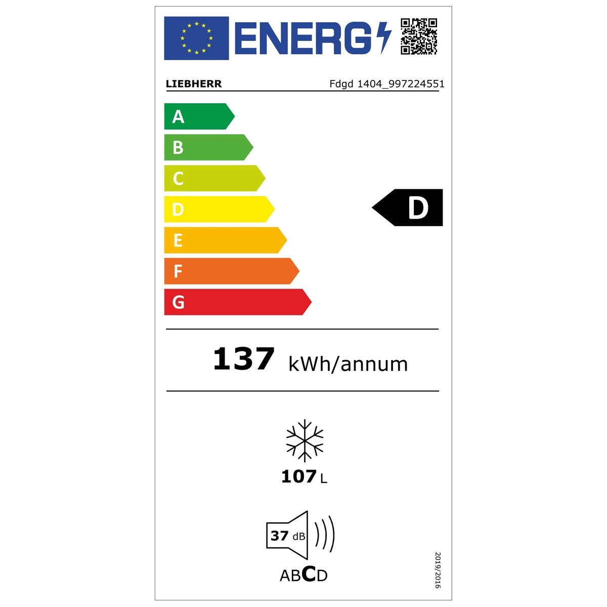 Congelator Liebherr Fdgd 1404 Pure, 107 l, 4 sertare, Smart Frost ...