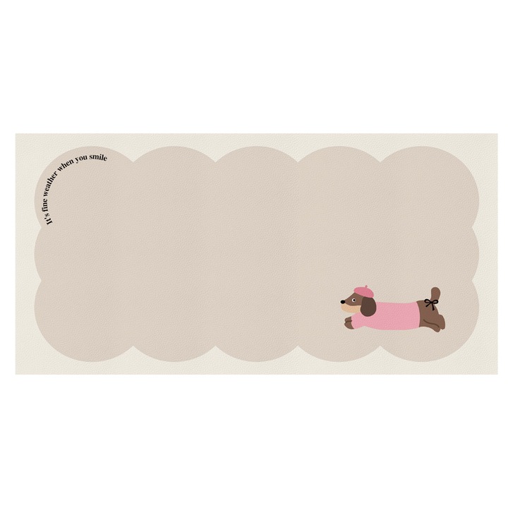 Covoras birou din piele Pu, BOMSTOM, pentru protectie birou, impermeabil, rezistent la praf, rezistent la ulei, antiderapant, rezistent la oparire, termoizolant, model teckel, 80x50 cm