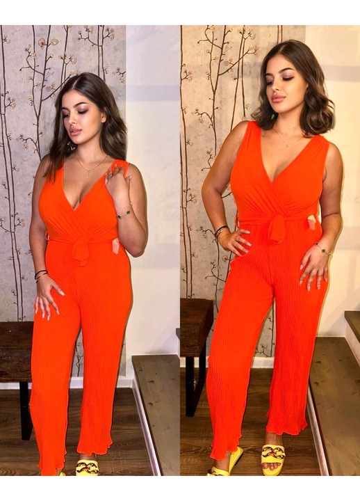 Лятна рокля-гащеризон, оранжев