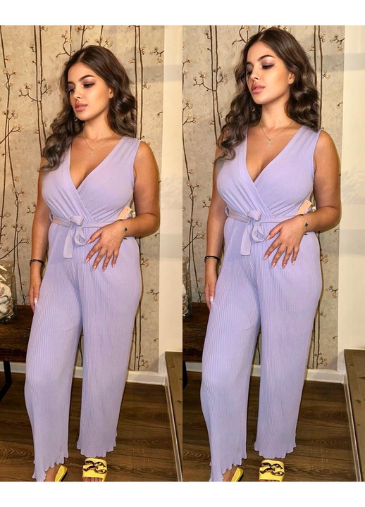 Лятна рокля-гащеризон, лилав