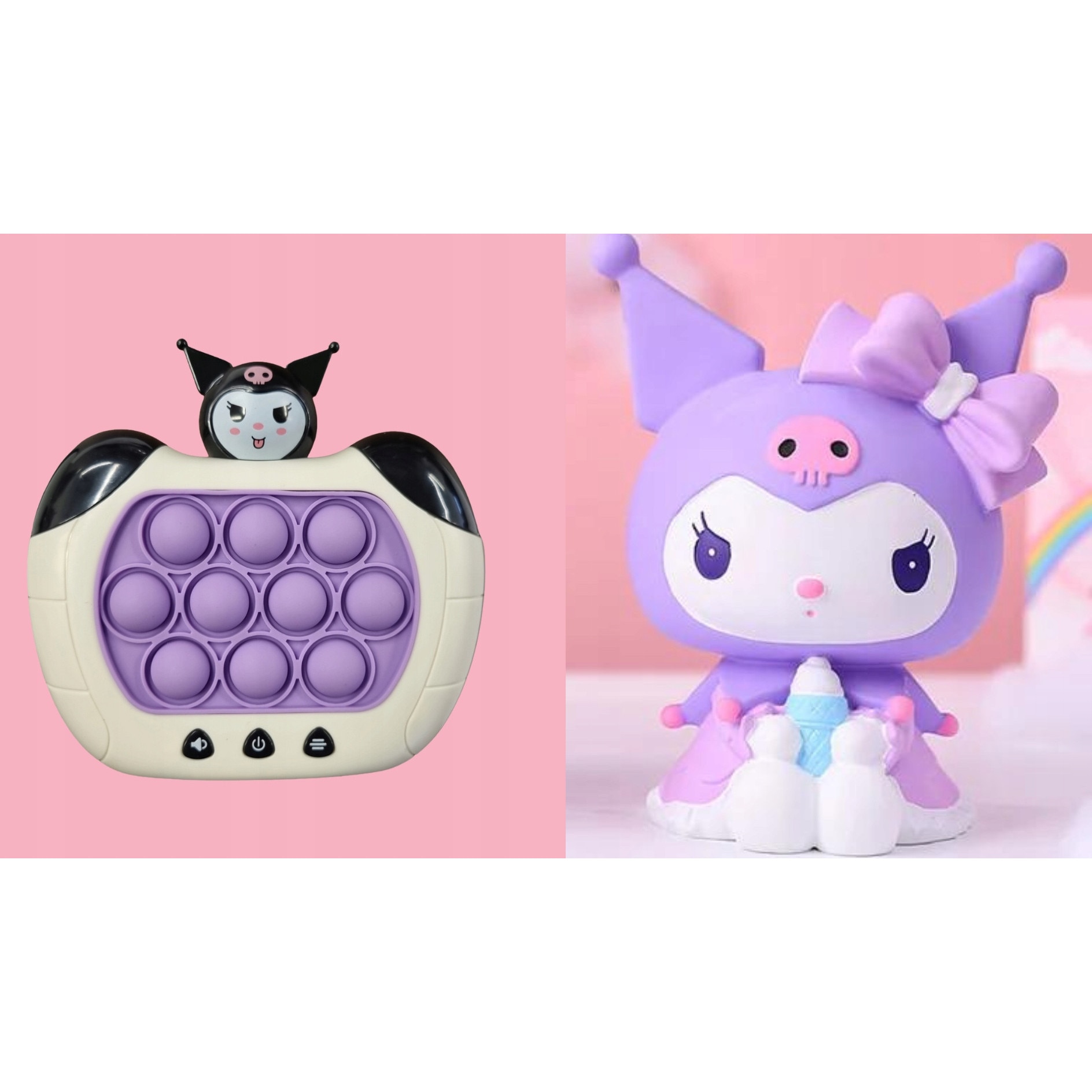 Jucarie interactiva Pop It Kuromi, 4 moduri de joc, 13,5x12,5x5