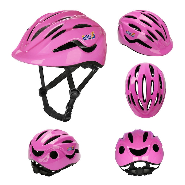 KAMUGO gyerek sisak, kerékpáros sisak óvodásoknak 2-8 éves fiúknak és lányoknak, állítható gyermek sisak gördeszkázáshoz, kerékpározáshoz és különféle sportokhoz, rózsaszín