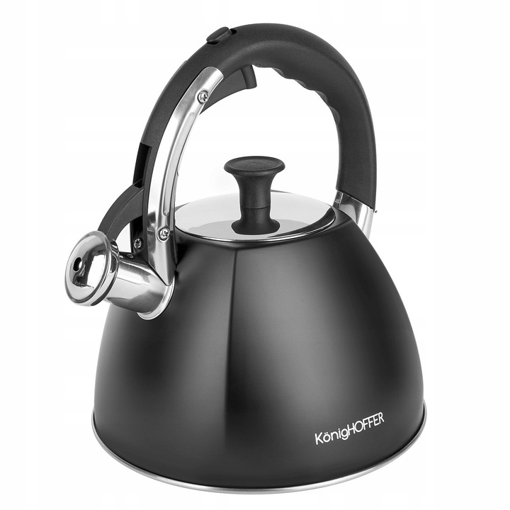 Konighoffer Firenze II fazék, 2,5 l, rozsdamentes acél, matt fekete, ergonomikus fogantyúval