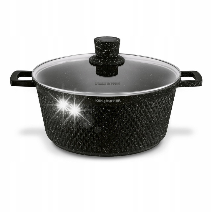 Indukciós edény márvány fedele 28cm GAZ Escuro 6,6 l