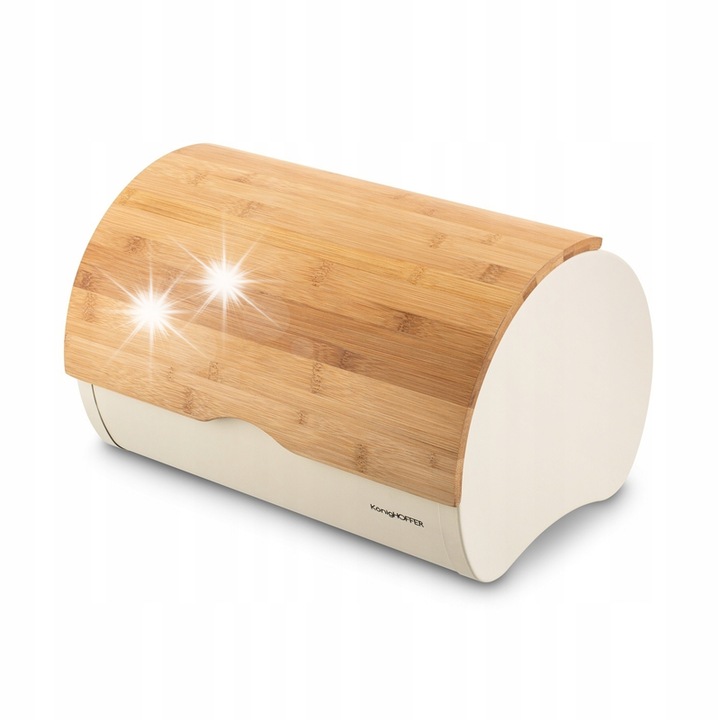 Cutie alimentara metalica, KonigHOFFER, chlebak mare, crem, 32x24x20cm