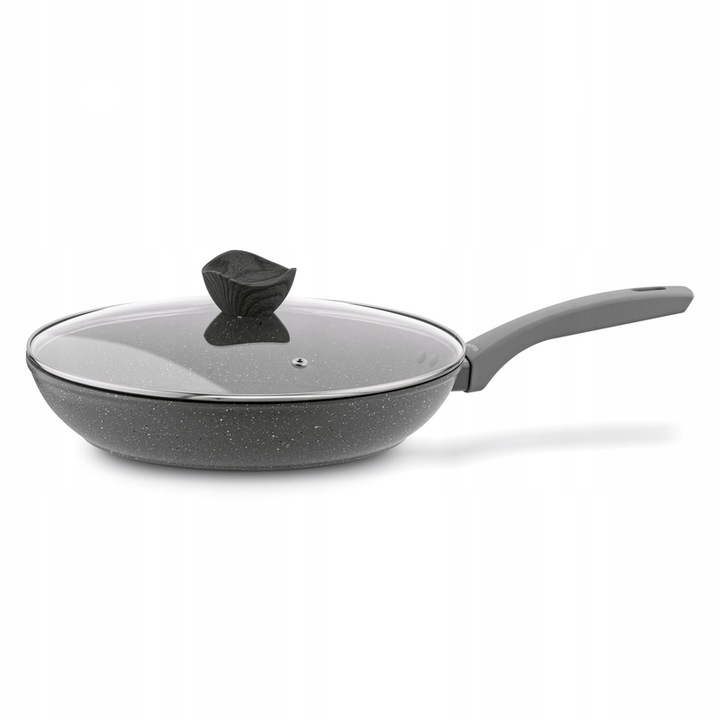 Тиган Greys Marble с капак 30 см, алуминий, незалепващо покритие, сив, комплект от 2 части