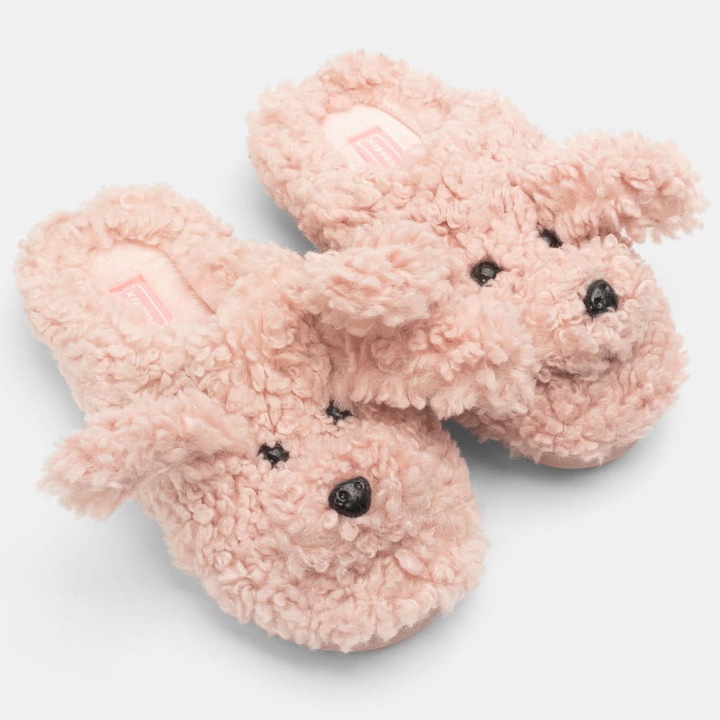 Дамски чехли, Кученце, Дебели, Розови, Розово, 41