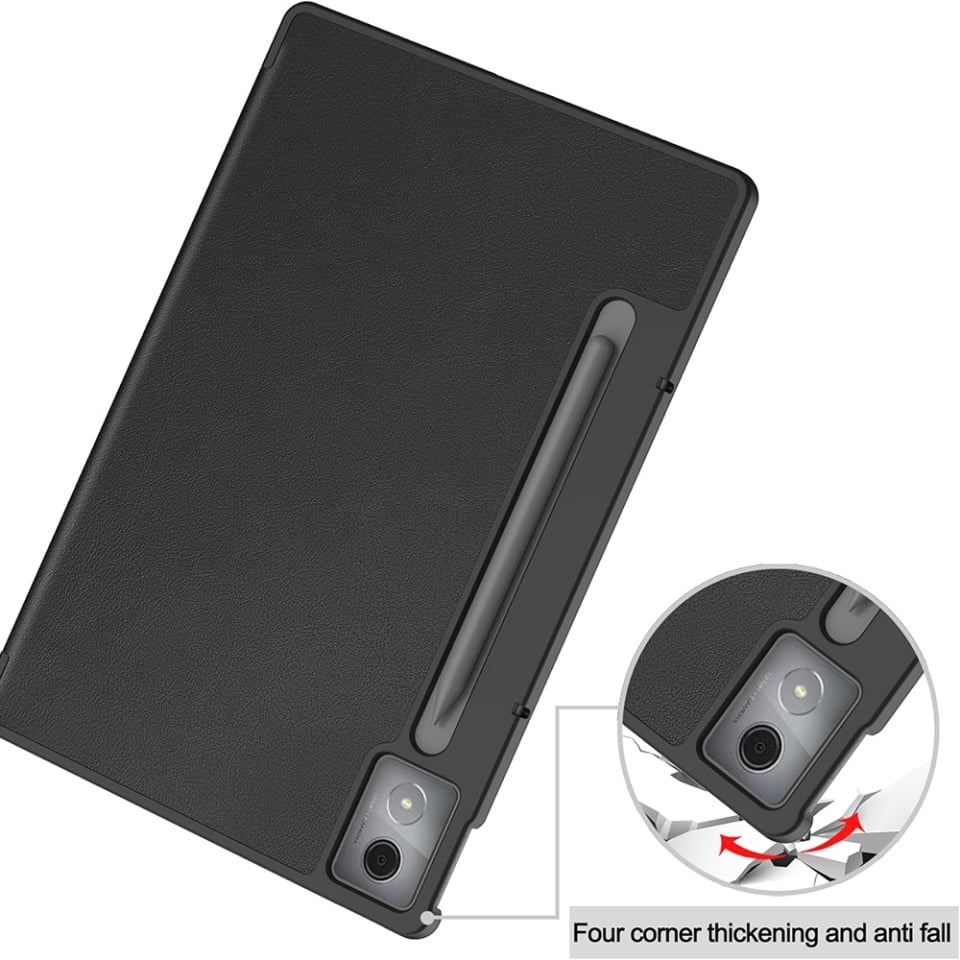 Husa tableta pentru Lenovo Idea Tab Pro 12.7 (2025), SKYDDAR INNOVATION, cu suport Multi-Unghi si functie Sleep/Wake, FoldPro, Roz, set cu sticker