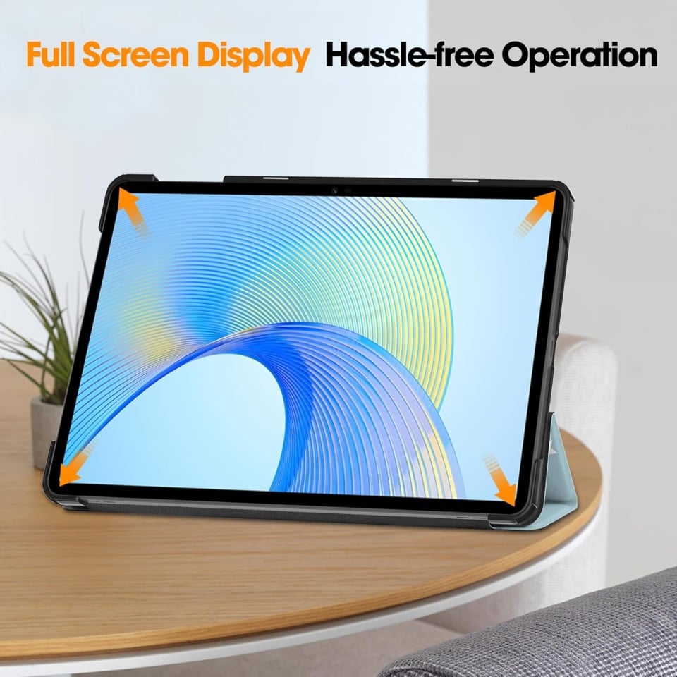 Husa tableta pentru Honor Pad X8a, SKYDDAR INNOVATION, cu suport Multi-Unghi si functie Sleep/Wake, FoldPro, Unicorn, set cu sticker