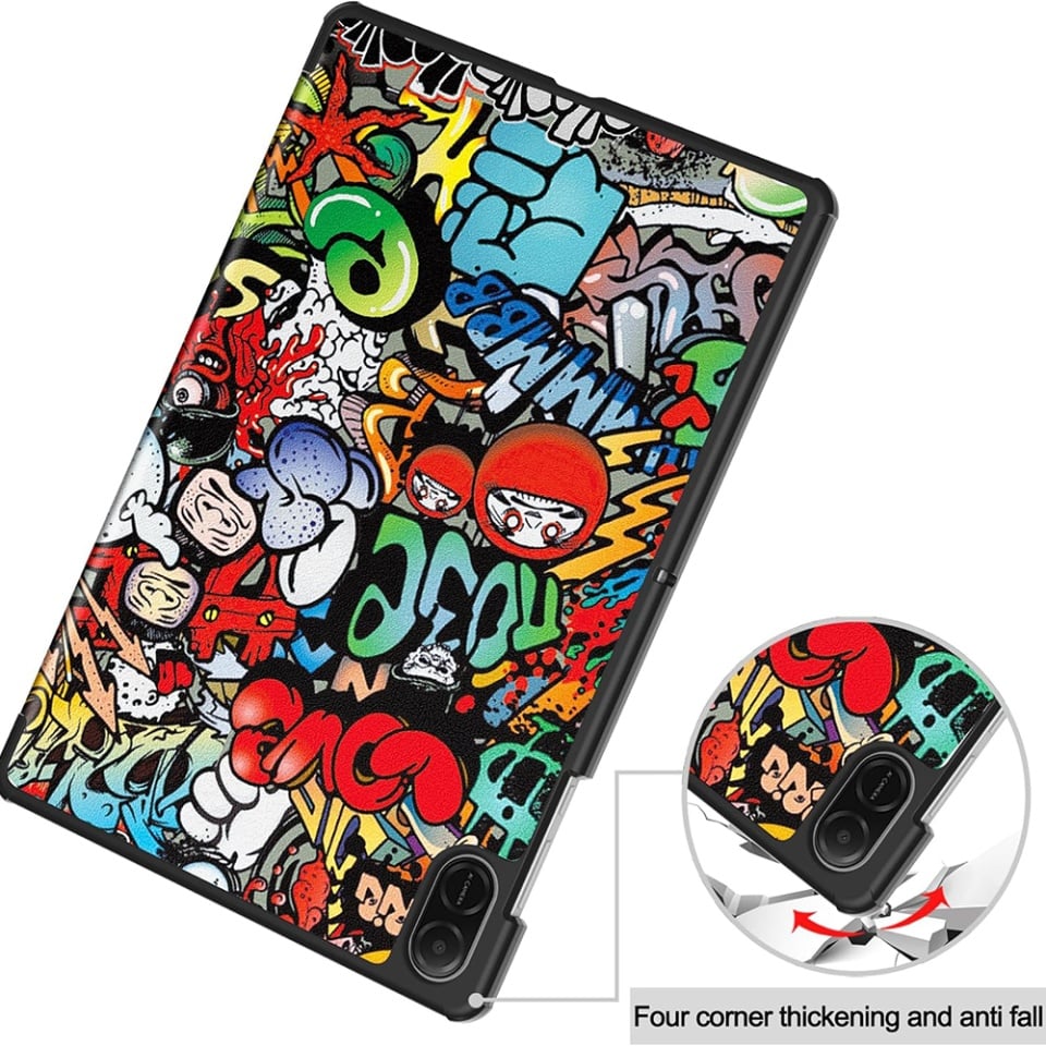 Husa tableta pentru Honor Pad X8a, SKYDDAR INNOVATION, cu suport Multi-Unghi si functie Sleep/Wake, FoldPro, Urban vibe, set cu sticker