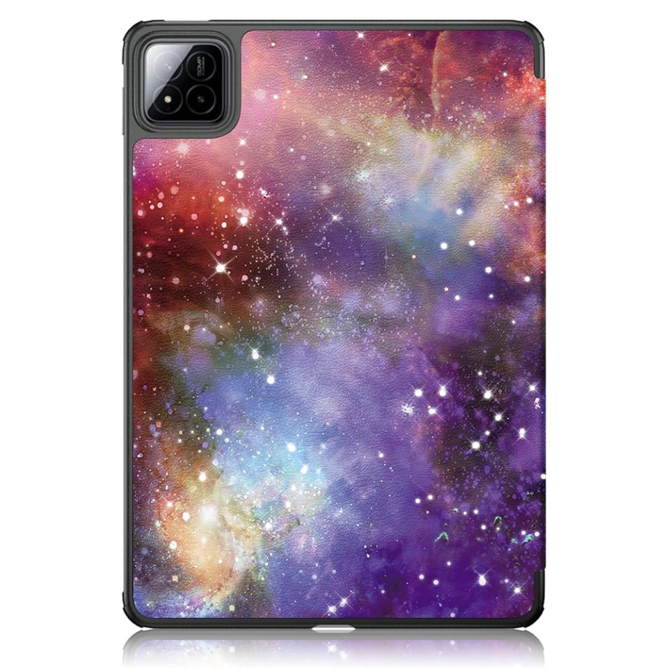 Husa tableta pentru Xiaomi Pad 7 / 7 Pro, SKYDDAR INNOVATION, cu suport Multi-Unghi si functie Sleep/Wake, FoldPro, Galaxy, set cu sticker