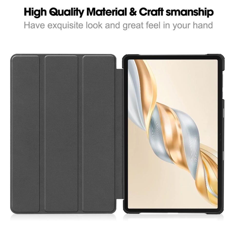 Husa tableta pentru Honor Pad X9a / X9 / X8 Pro / X9 Pro, SKYDDAR INNOVATION, cu suport Multi-Unghi si functie Sleep/Wake, FoldPro, Negru, set cu sticker