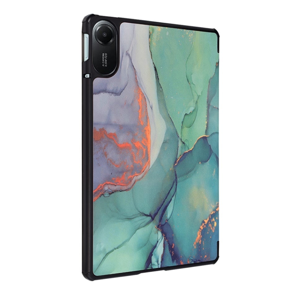 Husa tableta pentru Xiaomi Redmi Pad 2, SKYDDAR INNOVATION, cu suport Multi-Unghi si functie Sleep/Wake, FoldPro, Green time, set cu sticker