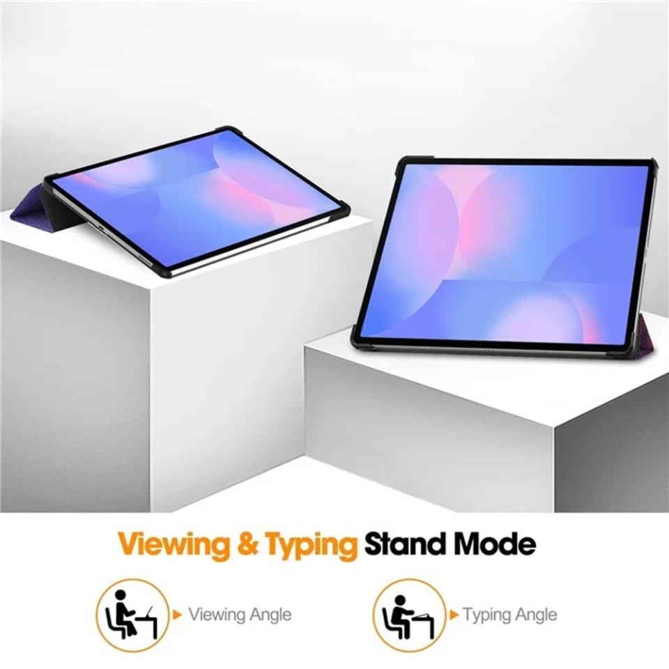 Husa tableta pentru Samsung Galaxy Tab S10 FE Plus, SKYDDAR INNOVATION, cu suport Multi-Unghi si functie Sleep/Wake, FoldPro, Galaxy, set cu sticker